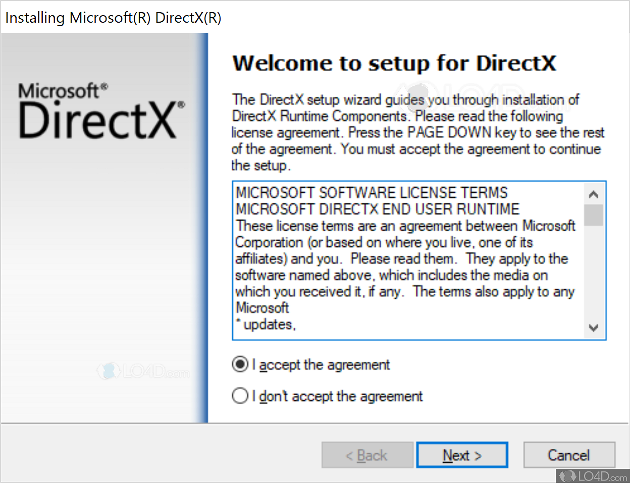download directx end user runtime web installer